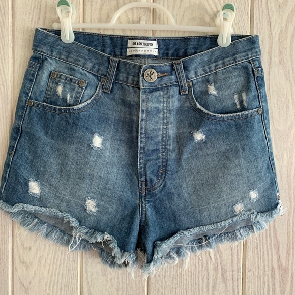 One Teaspoon Outlaw Boyfriend Short, Blue Cult, 25 - Picture 1 of 9